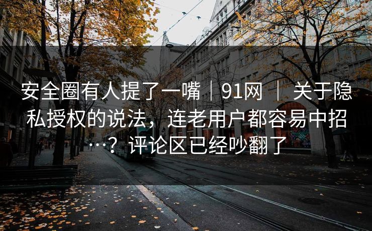 安全圈有人提了一嘴|91网 | 关于隐私授权的说法,连老用户都容易中招…?评论区已经吵翻了 安全圈有人提了一嘴|91网 | 关于隐私授权的说法,连老用户都容易中招…?评论区已经吵翻了